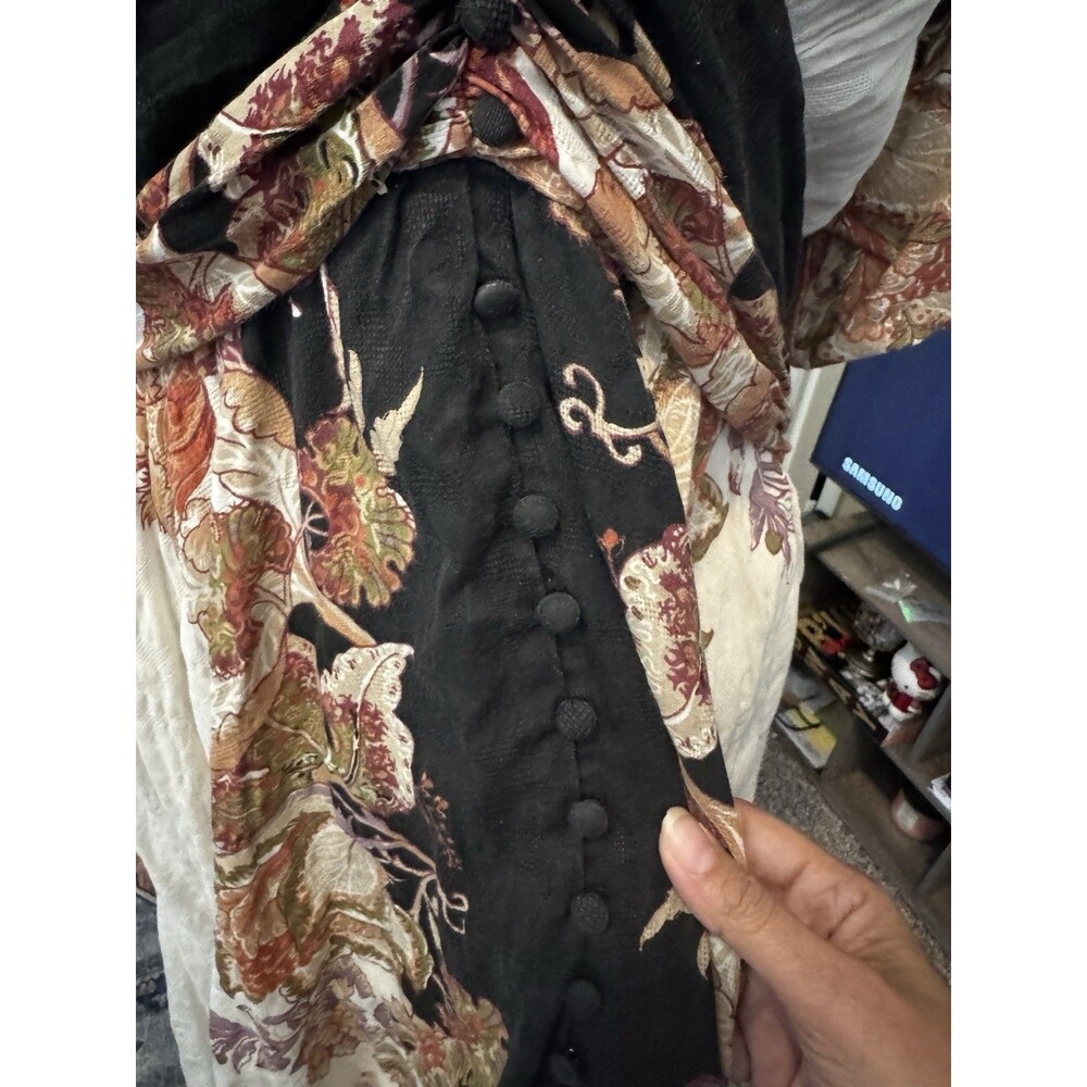 EUC Anthropologie Catalina Button Front Dress Womens Plus 1X Floral V-Neck Midi - Picture 13 of 16